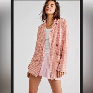 NWT FREE PEOPLE Olivia Gingham Blazer